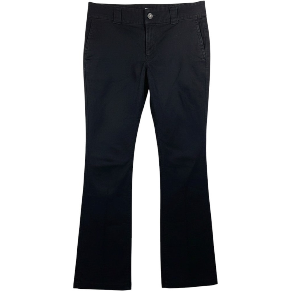 Banana Republic Chino Pants Women 10 Black Bootcut Mid Rise Utility Pockets